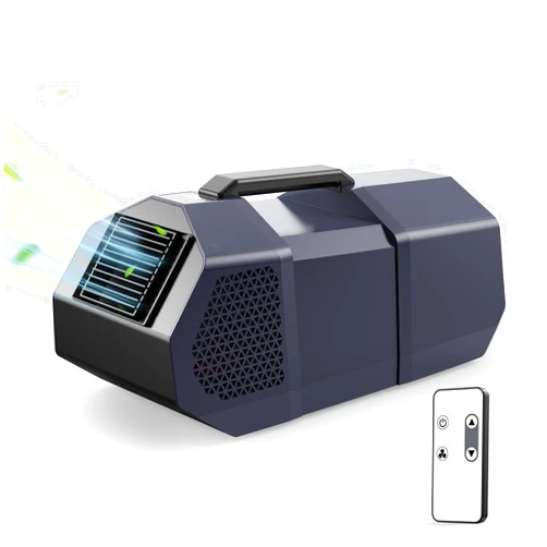 GINOST Portable Air Conditioners, 2416BTU Camping Tent Air Conditioner, 240W Ultra-Low Energy Consuming, 14lb Compact & Lightweight Outdoor AC Unit for Car, RV, Pets, Camp, BBQ, Remote Control & Touch Screen