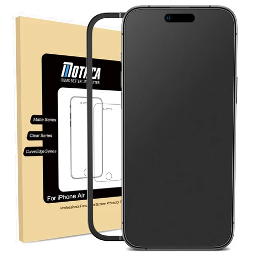 Mothca Matte Glass Screen Protector for iPhone Air / 17 Air (6.5 inch) Anti-Glare & Anti-Fingerprint Tempered Glass Film, [Easy Installation Frame] Case Friendly, Smooth as Silk