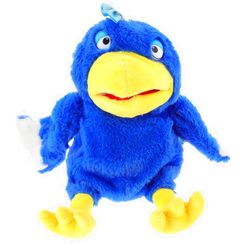 LOGOFUN Bird Hand Puppet Plush Animal Bird Toy with Movable Mouth Stuffed Bird Hand Puppets Doll for Pretend Play Storytelling Prop - Blue & Yellow 11.79IN