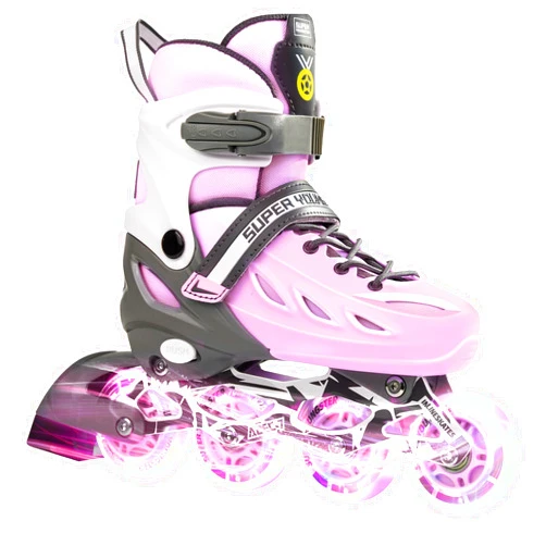 SUPER YOUNGSTER Adjustable Inline Skates for Boys Girls Ages 4-12 with Light Up Wheels, Roller Skates Blades for Youth Kids Indoor & Outdoor Beginners