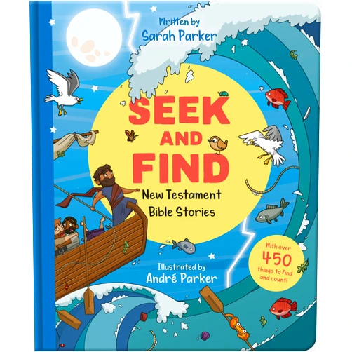 By Sarah Parker (Author) Seek and Find: New Testament Bible Stories: With Over 450 Things to Find and Count! (Fun interactive Christian book to gift kids ages 2-5)
