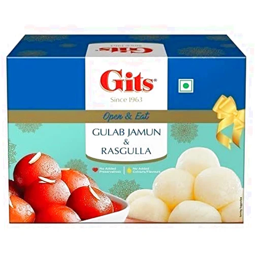 Mahavirx Gits Gulab Jamun & Rasgulla (Open & Eat) (500 gm + 500 gm tin)
