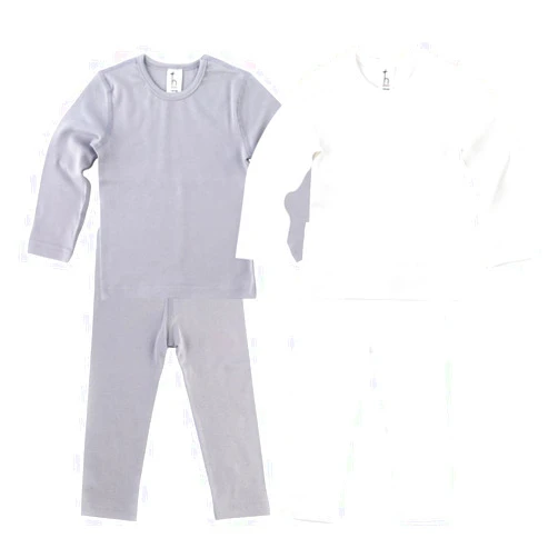 Hipzoo ecofriendly Newborn Toddler Baby Clothes Organic Cotton Long Sleeve Top Pants Set Grey White