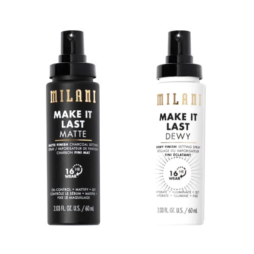 Milani Make It Dewy Setting Spray 3 in 1- Hydrate + Illuminate + Set & Make it Last Matte - Matte Finish Charcoal Setting Spray