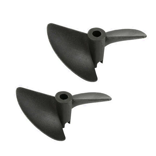 Heyiarbeit RC Boat Propeller 2 Blades Propellers Hole 3.18mm Diameter 35mm Plastic CCW for RC Boat Model Boat Black 2PCS