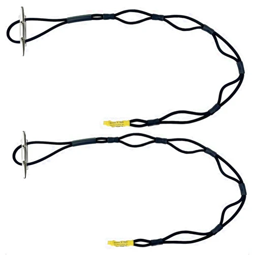 Greenfield Products Stretch 'n Slide Bungee Dock Lines, 2 Pack, Stretches to 7ft with Adjustable Loops, Ideal for Docking or Rafting, Boats, Jetskis, PWC. Boat Dock Lines with Loop.