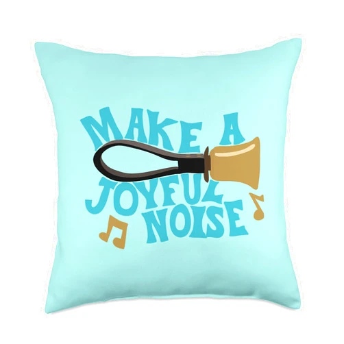 ADC Handbell Players Gear and Gifts For Handbell Choir Ringers Make A Joyful Noise Graphic Throw Pillow