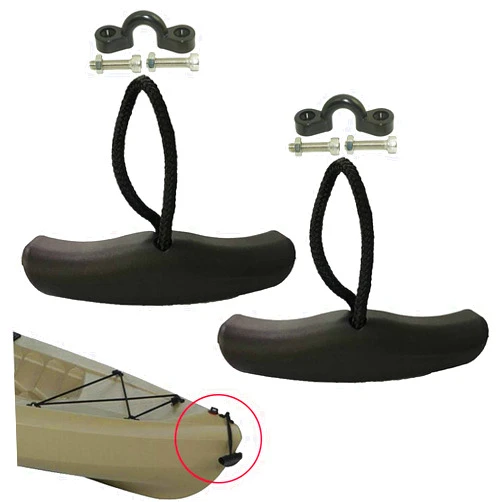 AUXPhome Kayak Handles (2 Pack) - Strong T-Handle Design | Ultra Heavy Duty Bungee | Replacement Installation Kit,Kayak Carry Handle Pull Handle with Cord & Pad Eyes for lifting heavy kayaks giving a good grip