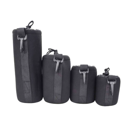 Tiiyee Lens Pouch Set, 4 Pack Water Resistant Protective Neoprene Cases Compatible Thick Camera Bag Portable Large Pouches with Swivel Clip Shock Absorption Function for Digital DSLR Storage Replacement