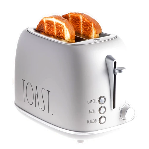Rae Dunn Retro Rounded Bread Toaster, 2 Slice Stainless Steel Toaster with Removable Crumb Tray, Wide Slot with 6 Browning Levels, Bagel, Defrost and Cancel Options, Sand