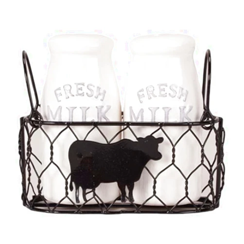 Hidd_ntr_asur_s Farmhouse Milk Bottles Salt and Pepper Set