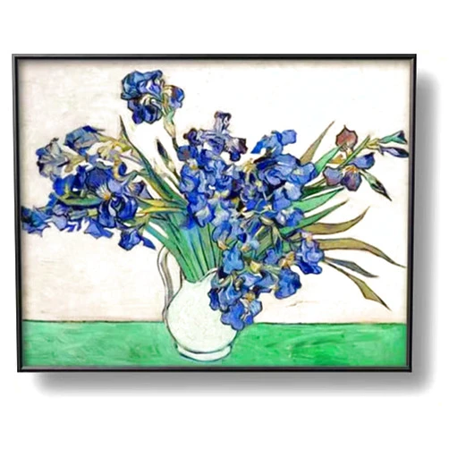 NIHO-JIUMA Diamond Painting Kit Van Gogh Bottle Iris, 5D DIY Full Diamond Art Gift for Adult, Home Decoration (30x40cm/12x16 inches)