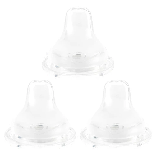 XUNICUTE Sippy Cup Nipples for Mam Baby Bottles, Soft 100% Silicone Sippy Spout Nipples, Variable Flow, 6m+, 3 Count