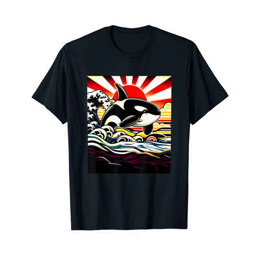 Vintage Orca Japanese Sunset Orca Japanese Vintage Sunset T-Shirt
