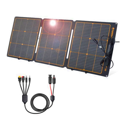 FlexSolar 120W Portable ETFE Solar Panels for Power Station Generators 20.9V Foldable Solar Cell Monocrystalline Chargers with Kickstand P68 Waterproof Power Outage Emergency for Camping Van RV