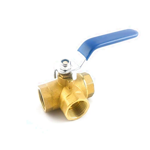 QWORK Series 3-Way (L-Port) Ball Valve, Lever Handle, NPT Female (1/2