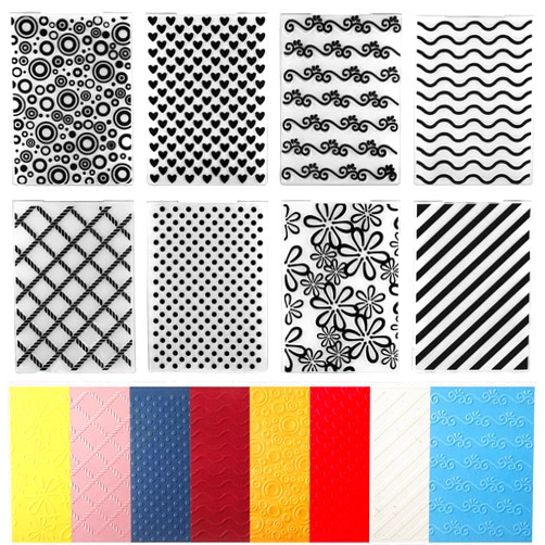 Geiserailie 8 Pieces Embossing Folders Embossing Machine Template Paper Card Heart Folders for Card Making DIY Flower Scrapbook Photo Album Craft Decoration, 5.9 x 4.1 Inch(Classic Style)