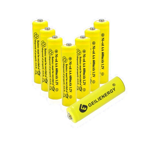 GEILIENERGY Solar Light AA NiCd AA 600mAh 1.2V Rechargeable Batteries for Solar Lamp Garden Lights(8 PCS)