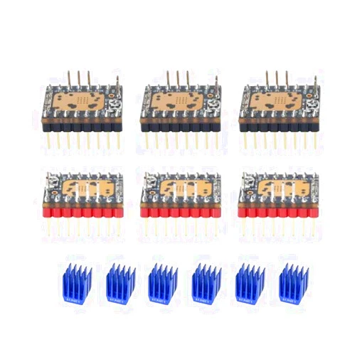 KUJOBUY TMC2209 V1.3 UART Stepper Motor Driver Ultra-Silent Stepsticks with Heatsink Mute for Octopus V1.1/Octopus pro/SKR V1.4 Turbo/SKR 3/Manta M4P/M5P/M8P 3D Printer Motherboard - 5PCS