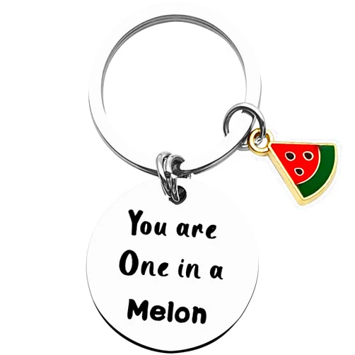 Xyqcy Watermelon Party Gifts You Are One in a Melon Keychain for Purse Bag Backpack Car Thank You Keyring Gift for Her and He Fruit Lover Jewelry