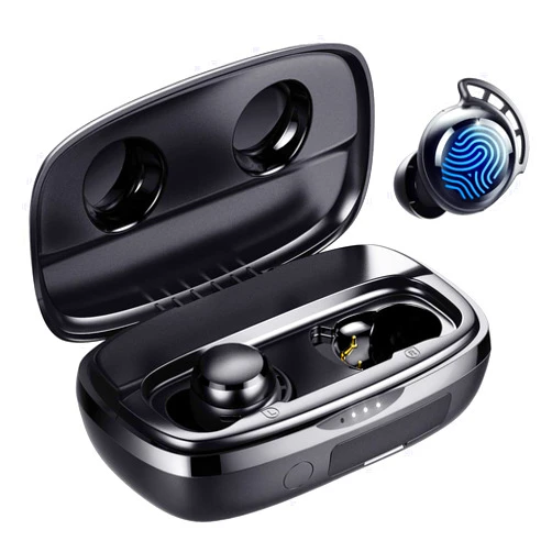 Tribit Wireless Earbuds, 110H Playtime Bluetooth 5.3 IPX8 Waterproof Touch Control True Wireless Bluetooth Earbuds with Mic Earphones in-Ear Deep Bass Built-in Mic Bluetooth Headphones, FlyBuds 3