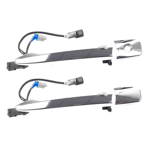 Dasbecan Exterior Door Handle 2PCS Compatible with 2009-2018 Nissan Sentra Maxima Murano Leaf 806469N00A 12459871 Front Driver Left & Passager Right Chrome with Sensor and Smart Keyless Entry System
