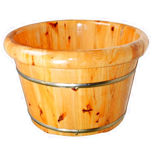 NUBAOzy Foot Tub Wooden Foot Basin Pedicure Basin 28cm Natural Cedar Home Thickening Foam Foot Bucket with Lid Massage Foot Bath Wooden Bucket Foot Spa Household Wash Ba (Color : A)