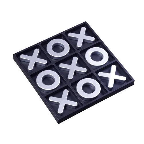 Tolevoit Tic Tac Toe Games, Textured Silver 11.6'', Family Puzzle Table Top Games for All Ages, Kids Birthday Return Gifts Coffee Table Home Decor