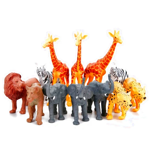 BOLZRA Jumbo Safari Animal Figurines, 12 Piece African Jungle Zoo Set, Realistic Elephant, Giraffe, Lion Toys for Toddlers, Kids Birthday