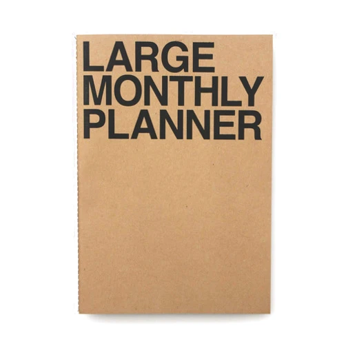 JSTORY Large Monthly Planner Lays Flat Undated Year Round Flexible Cover Goal/Time Organizer Thick Paper Eco Friendly Customizable Stitch Bound A4 16 Months 18 Sheets Kraft