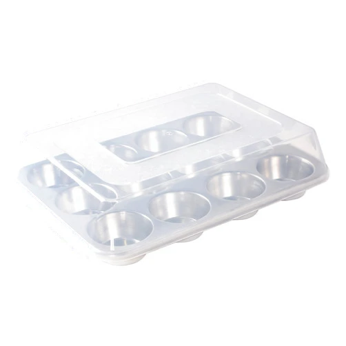 Nordic Ware Naturals 12 Cavity Muffin Pan with High-Domed Lid
