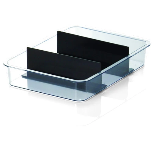 Officemate Replacement Set for 28006 - BreakCentral Wide Condiment Organizer, Comes with Large 1 Tray and 2 Dividers. Black/Clear (28024)