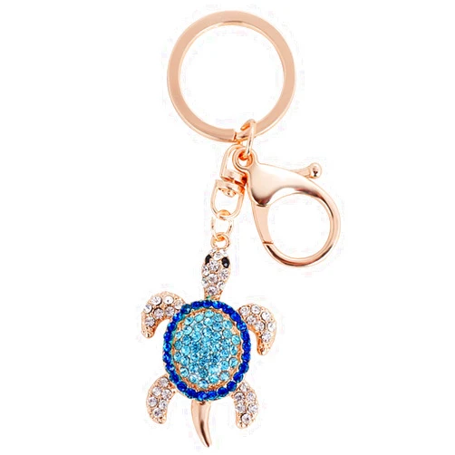 Bestdays Mini Sea Turtle Keychain Charm Pendant for Handbag Bag Keychain Key Ring (Blue)