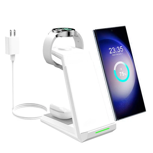 NANAMI Wireless Charging Station for Samsung - NANAMI 3 in 1 Wireless Charger for Multiple Devices, Fast Charger Stand for Galaxy S24 S23 Ultra S22 S21 Z Flip Fold 4, Watch 6/5/5 Pro/4/3,Galaxy Buds 2 Pro
