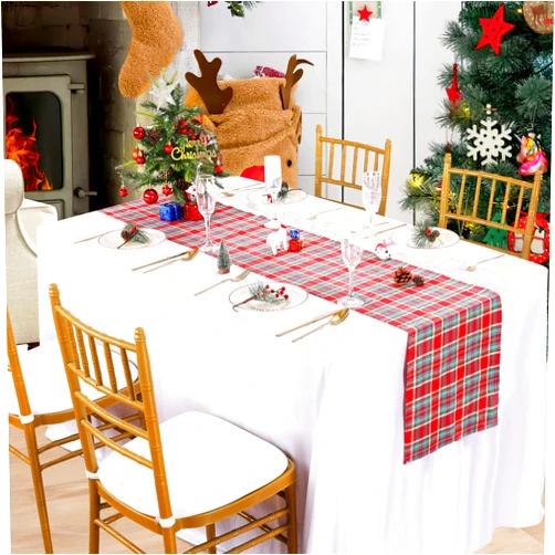 PakiInno Buffalo Plaid Christmas Table Runner: Red Blue Green Plaid Table Runners Farmhouse Xmas Holiday Home Kitchen Decor 13x108 Inch