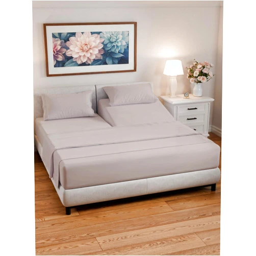 CGK Unlimited Split Head King Sheets Set - Top Split King Sheets for Adjustable Beds, Easy-Fit Split Head King Mattress - Flex Split Top King Sheets, Easy-Fit, Breathable, Deep Pocket Split King Sheets - Light Grey