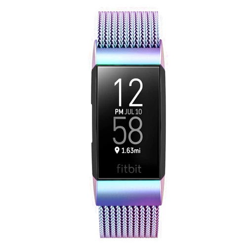 Meikeio Stainless Steel Metal Bands for Fitbit Charge 4/Charge 3/Charge 3 SE, Replacement Strap Wrist Band Compatible with Charge 3/4/3 SE for Women Men