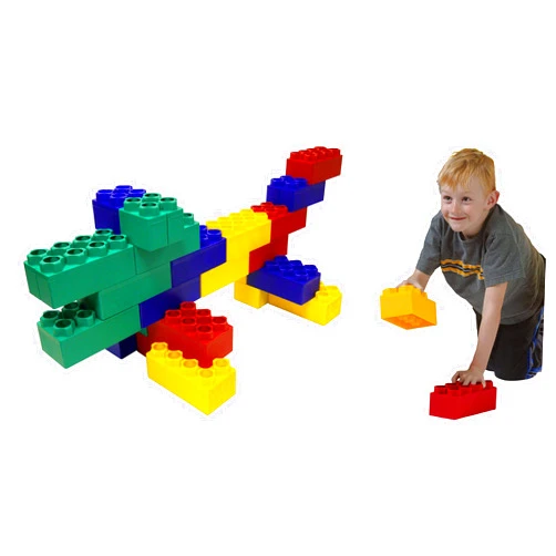 BiggoBlocks 24 pc BiggoBlocks Jumbo Blocks Set | 20 Large Blocks | 4 Small Blocks | 4 Colors Red Yellow Green Blue | Made in The USA