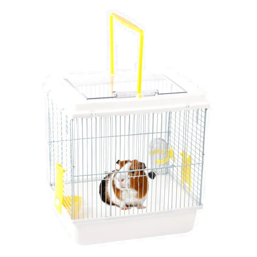 Misyue Hamster Travel Portable Carrier Cage Small Animal Carry Case with Water Bottle&foodbowl& for Dwarf Hamster,Ferrets,Hedgehog,Chinchilla,Guinea Pig(White)