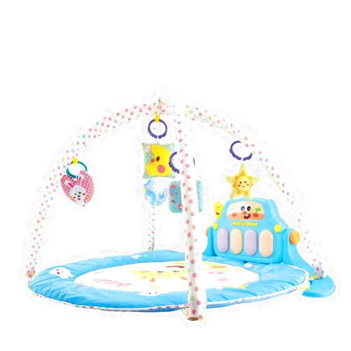 yanzihao Gym Toys & Activity Play Mat for Baby, Crawling Mat, 2 in 1 Learning Walker Baby Game Pad with Pedal Piano Music Fitness Rack (Multicolour)