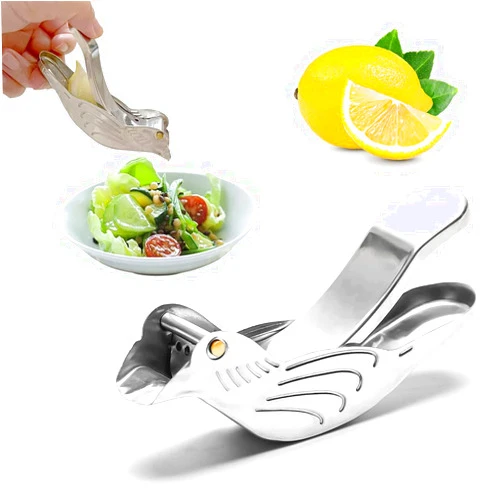 AIIONP Bird Manual Lemon Juicer, Food Grade Stainless Steel Lemon Juicer, Fish Shape Lemon Squeezer, Lime Citrus Manual Juicer Kitchen Gadgets for Orange Lemon Lime Pomegranate (Bird*1)