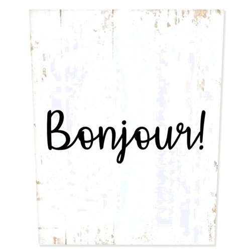 Tollyee Rustic Wood Sign Home Decor Bonjour Distressed Look Decorative Sign Vintage Wooden Sign with Quote Retro Wall Hanging Plaque Wall Decoration for Farmhouse Living Room Porch