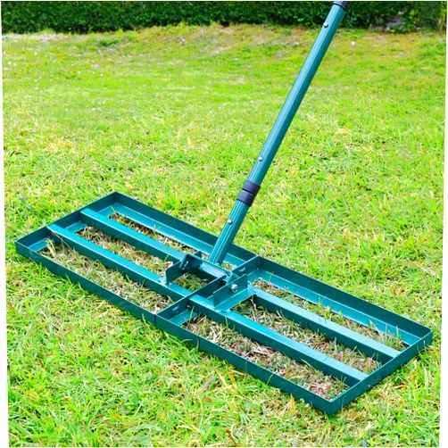 HIDALIFE Lawn Leveling Rake,Stainless Steel Lawn Leveler with 30”x10” Ground Plate, 78” Adjustable Long Handle, Level Lawn Tool for Grass, Golf Field, Level Soil or Dirt Ground Surfaces-Green