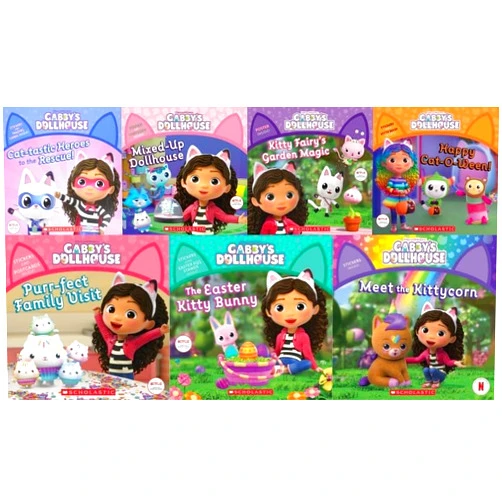 By Gabhi Martins (Author), Violet Zhang (Author), Pamela Bobowicz (Author) & 0 more Gabby’s Dollhouse 7 Books Set: Cat-tastic Heroes to the Rescue, Mixed-Up Dollhouse, Kitty Fairy's Garden Magic, Happy Cat-O-Ween!, Purr-fect Family Visit, The Easter Kitty Bunny, Meet the Kittycorn
