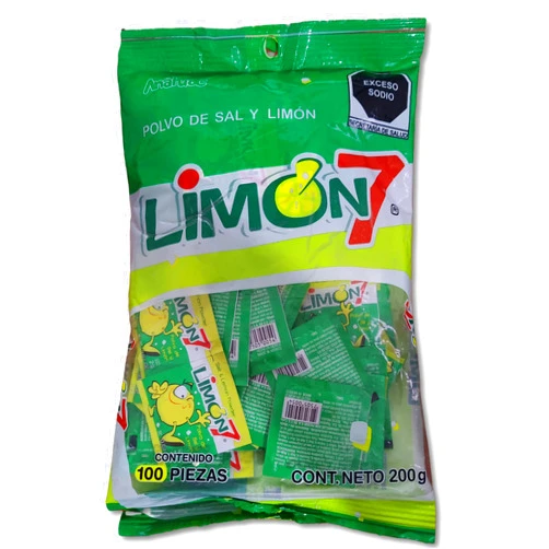 MEXICAN CANDY Limon 7 Salt & lemon powder 100pc bag 7oz by MEXICAN CANDY
