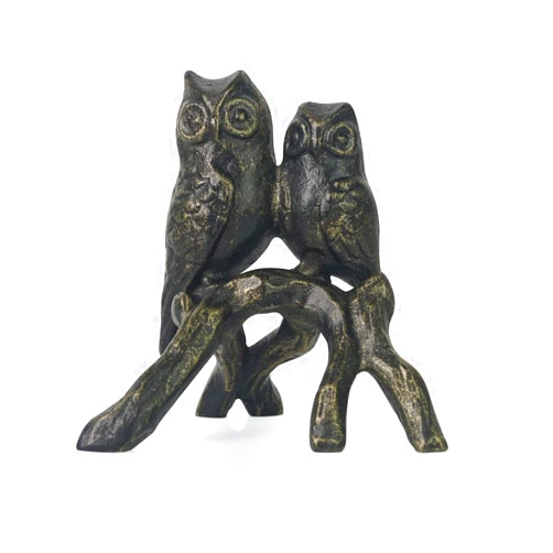 DreamsEden Owl Figurines Statue Home Decor, Cast Iron Cute Decorative Accents for Table or Shelf, Gifts for Bird Animal Lovers