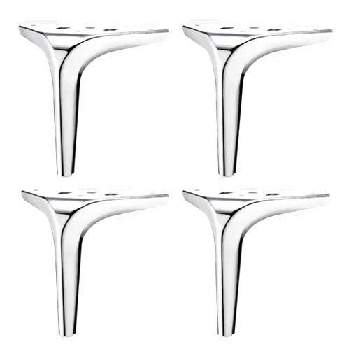 ZHUOZ1T 4 Pcs Metal Furniture Legs,Modern Style Triangle Furniture Sofa Legs,DIY Replacement Furniture Feet,for Sofa Cabinet Cupboard Couch Chair Ottoman Nightstand (Silver,100mm)