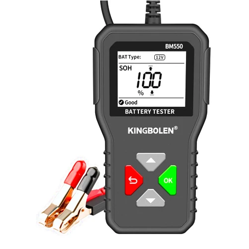 KINGBOLEN BM550 6V 12V 24V Car Battery Tester, 100-2000 CCA Voltage Tester 2Ah-220Ah Internal Resistance Tester Accurate Digital Auto Battery Analyzer for Cars Trucks SUV ATV Boats Motorcycles Vehicle