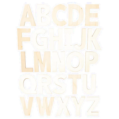 Bright Creations 36 Pieces Unfinished Wooden Alphabet Letters for Crafts, 2 Extra Sets of Vowels AEIOU (6 Inches)