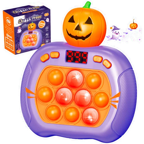 UMQYYMKO Halloween Pop Push Game Fidget Toys for Kids and Adults, Quick Push Pop Puzzle Handheld Game Light up Fidget Toy 8-12, Fast Push Pop Bubble Sensory Game Toys for Kids Ages 3-12